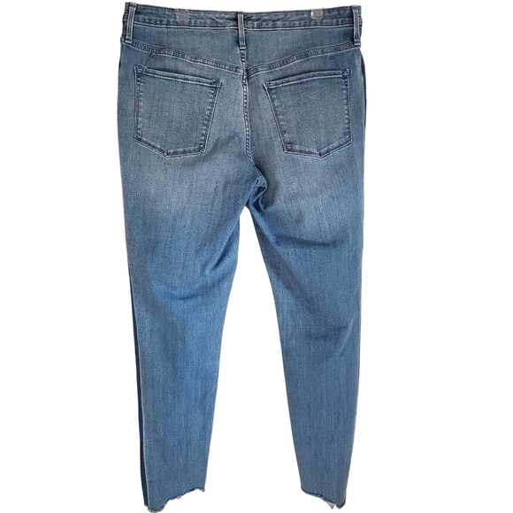 Mossimo Jegging Womens 14 Blue Two Tone Striped High Rise Denim Plus Size Jeans - Picture 2 of 10